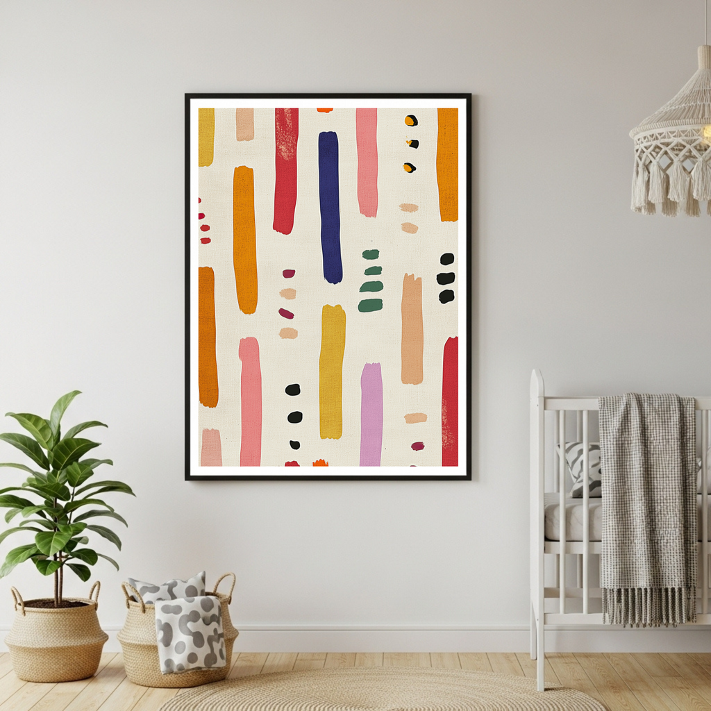 Abstract Geometric Poster - Modern Colorful Brushstrokes Wall Art