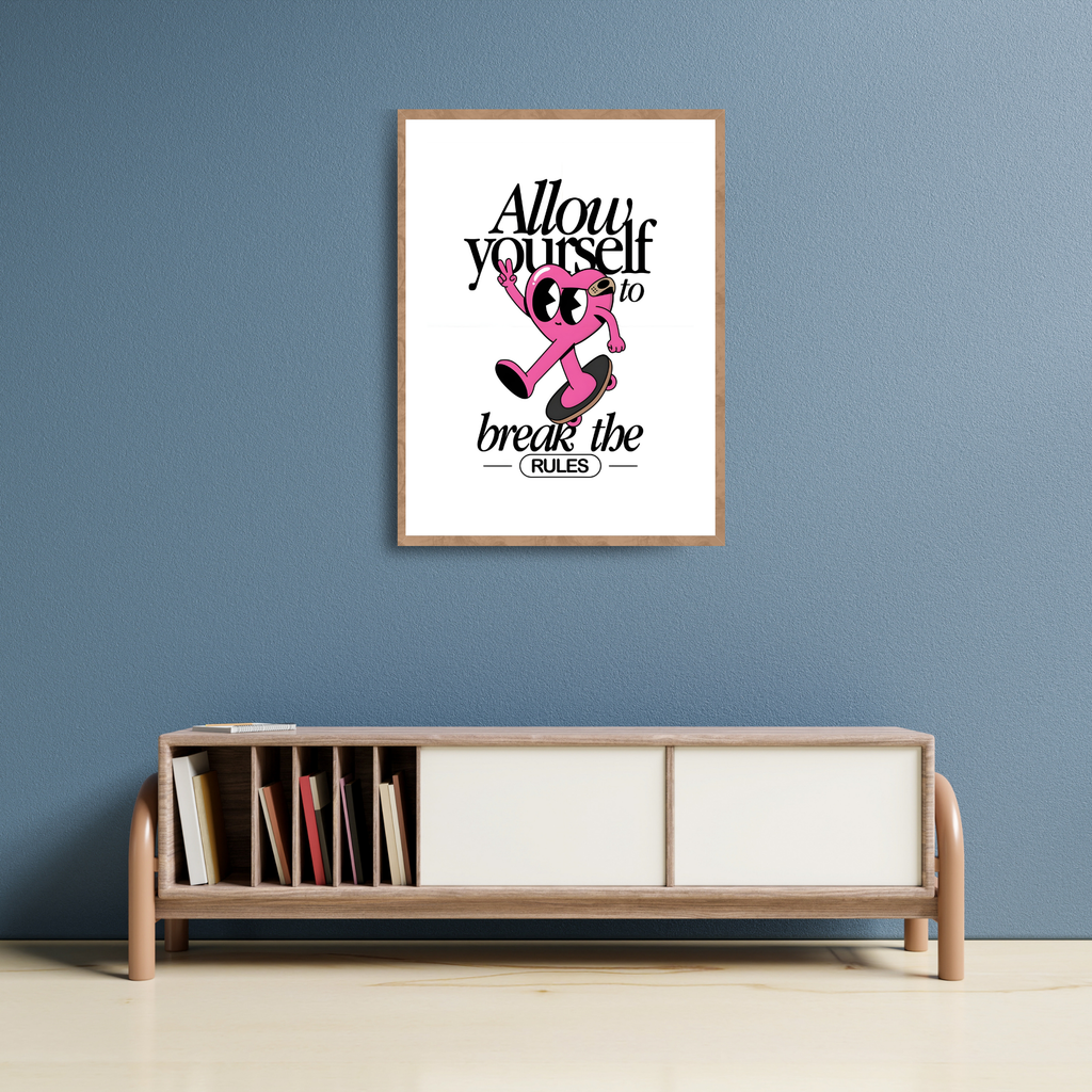 Self Love Social Club Retro Heart Poster - Embrace Whimsy & Positivity, Available in Multiple Sizes