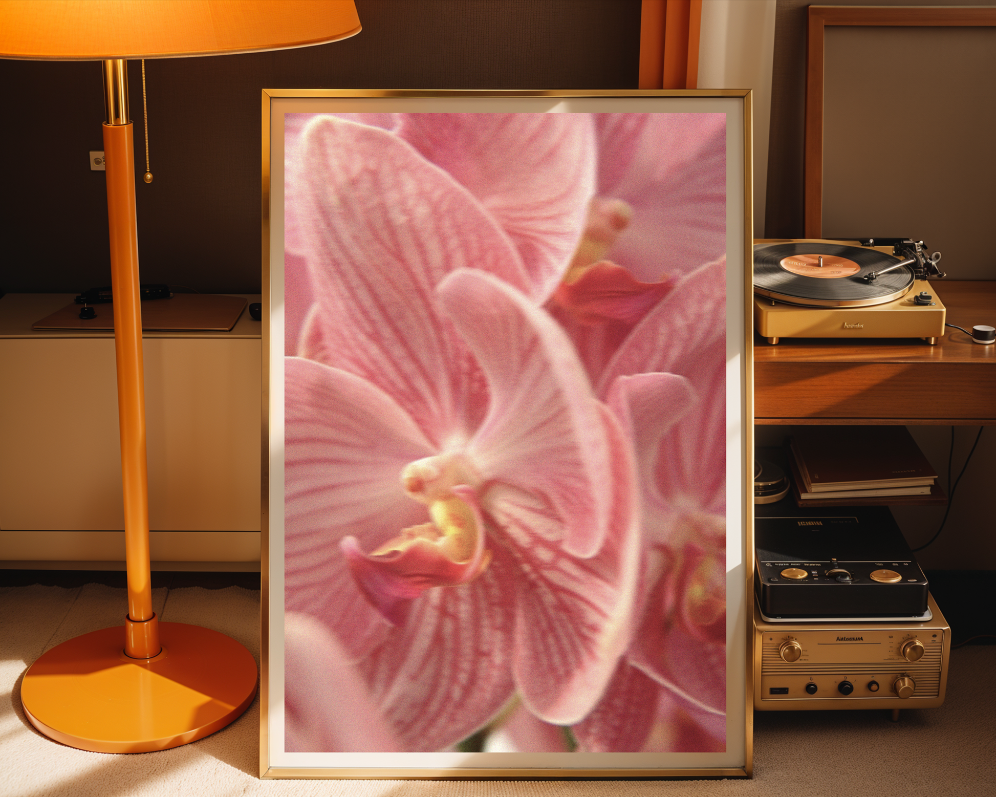 Blushing Pink Orchid Bloom Poster - Soft Floral Elegance for Any Room