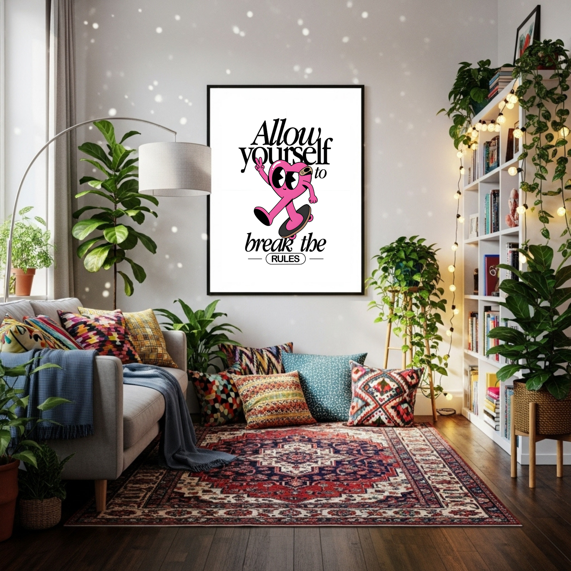 Self Love Social Club Retro Heart Poster - Embrace Whimsy & Positivity, Available in Multiple Sizes