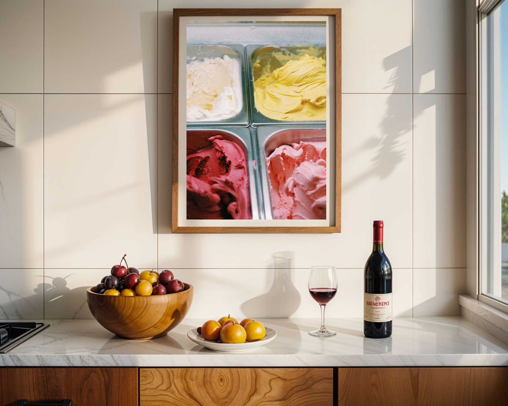 Vibrant Gelato Delights: Italian Ice Cream Art Print in a Spectrum of Sweet Hues