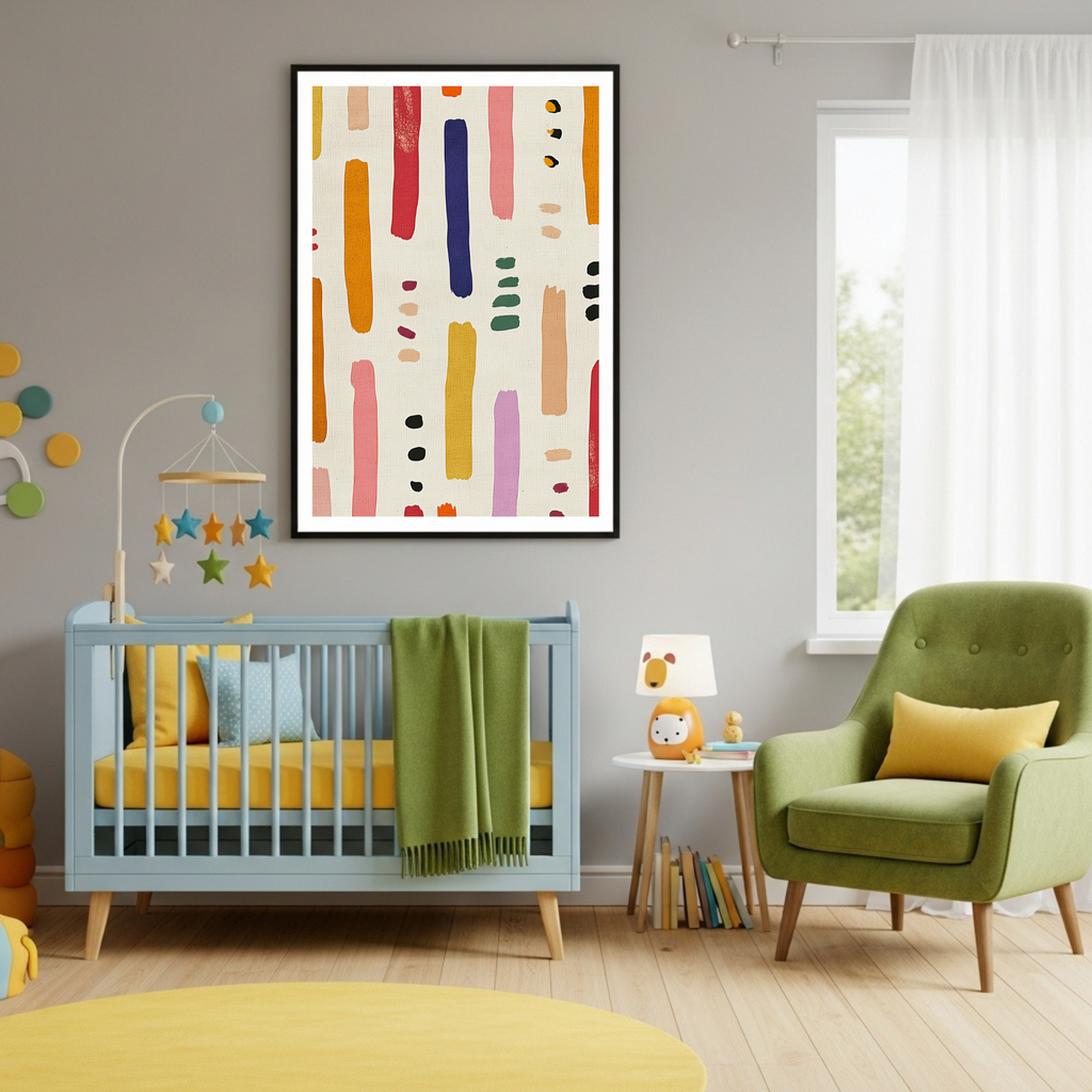 Abstract Geometric Poster - Modern Colorful Brushstrokes Wall Art
