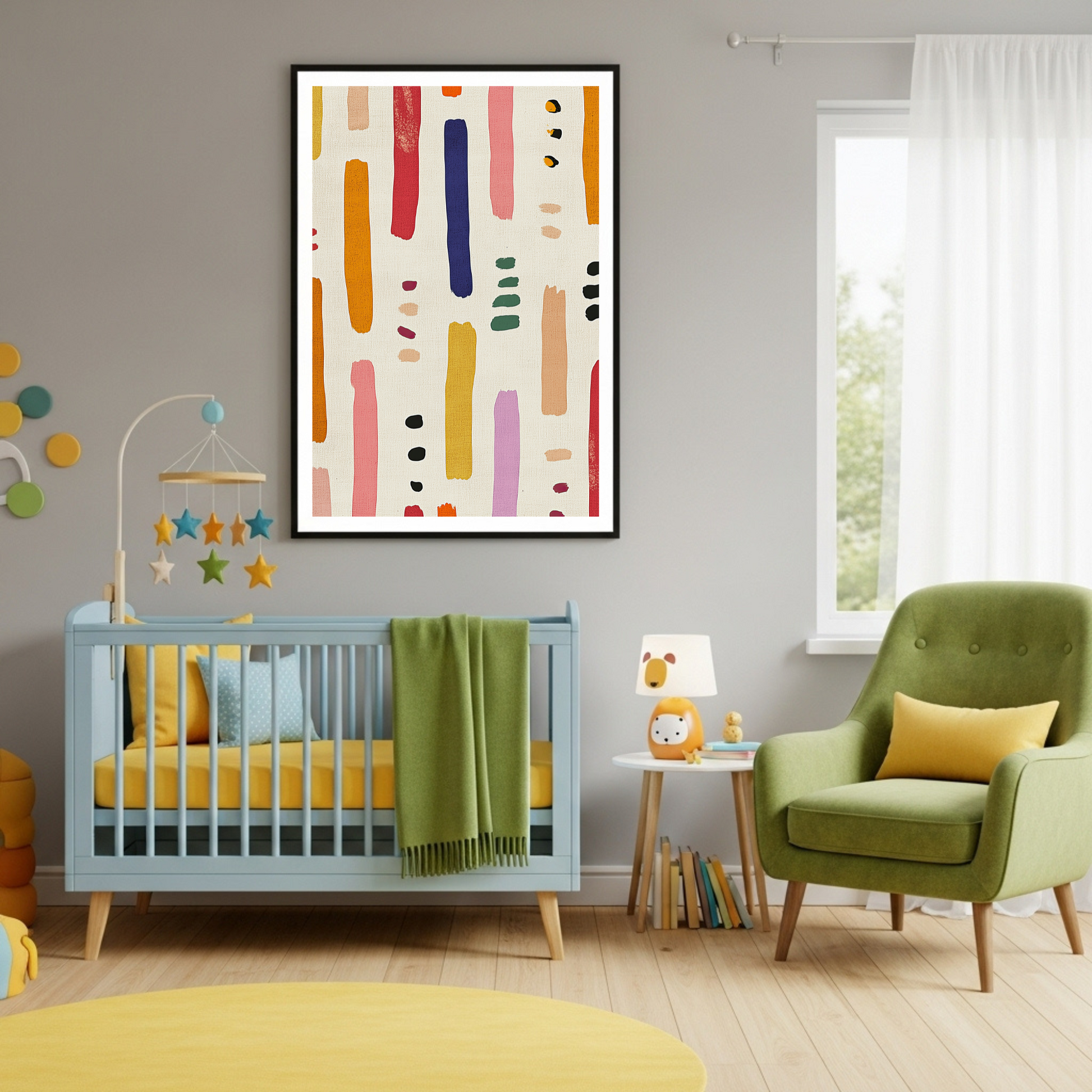 Abstract Geometric Poster - Modern Colorful Brushstrokes Wall Art