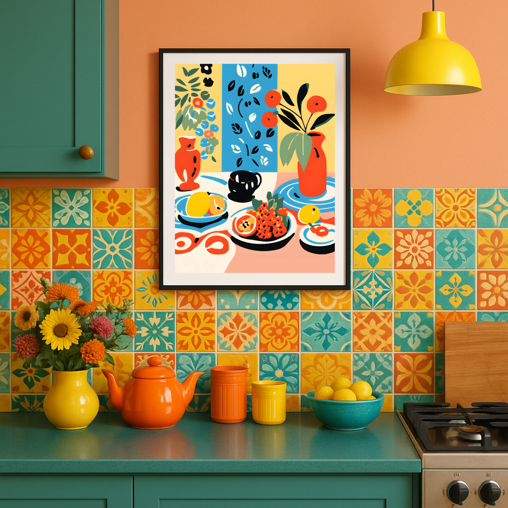 Abstract Floral Still Life Poster – Vibrant Matisse-Inspired Wall Art for Modern Spaces