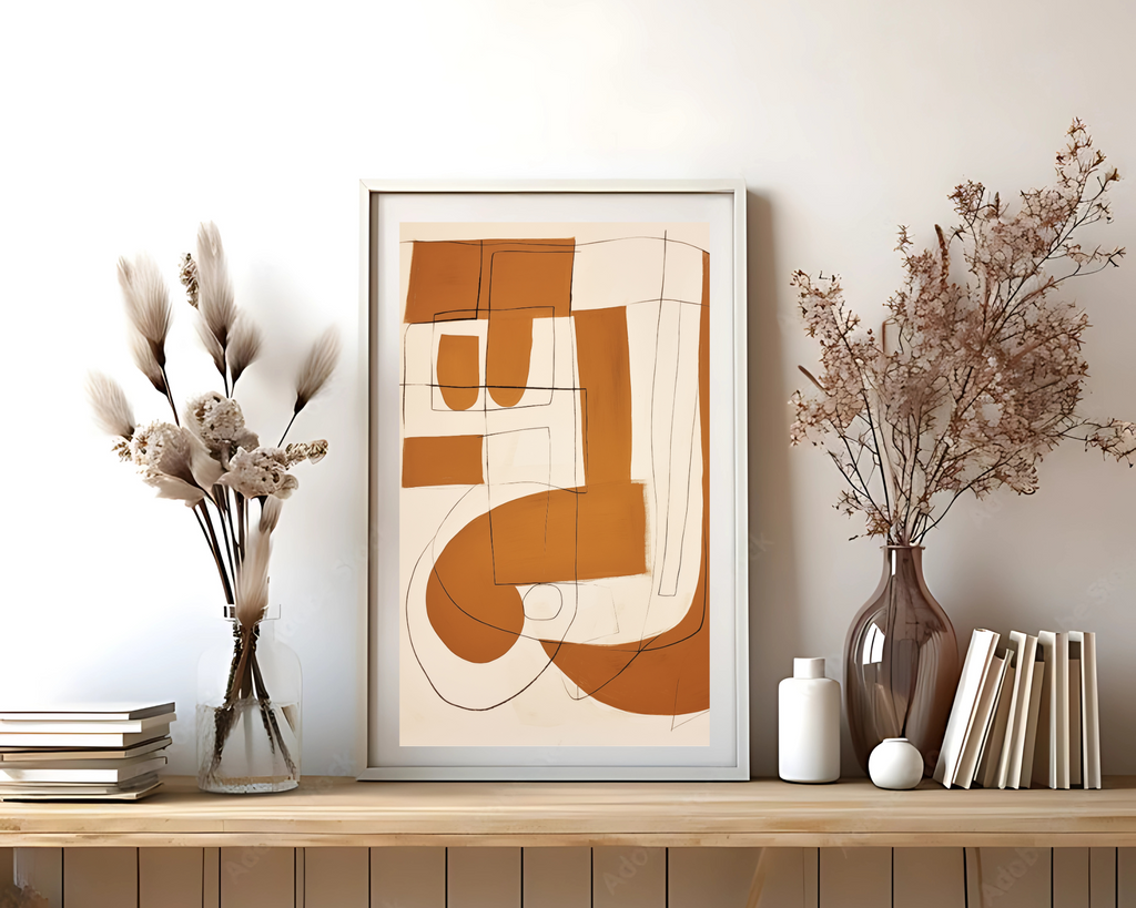 Abstract Earthy Tones Geometric Art Print