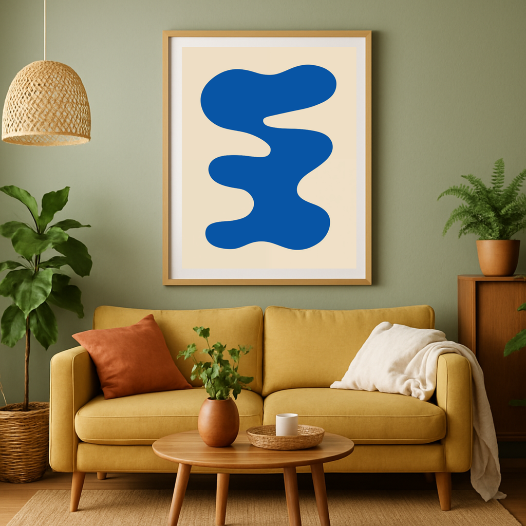 Abstract Purple and Blue Shapes Art Print