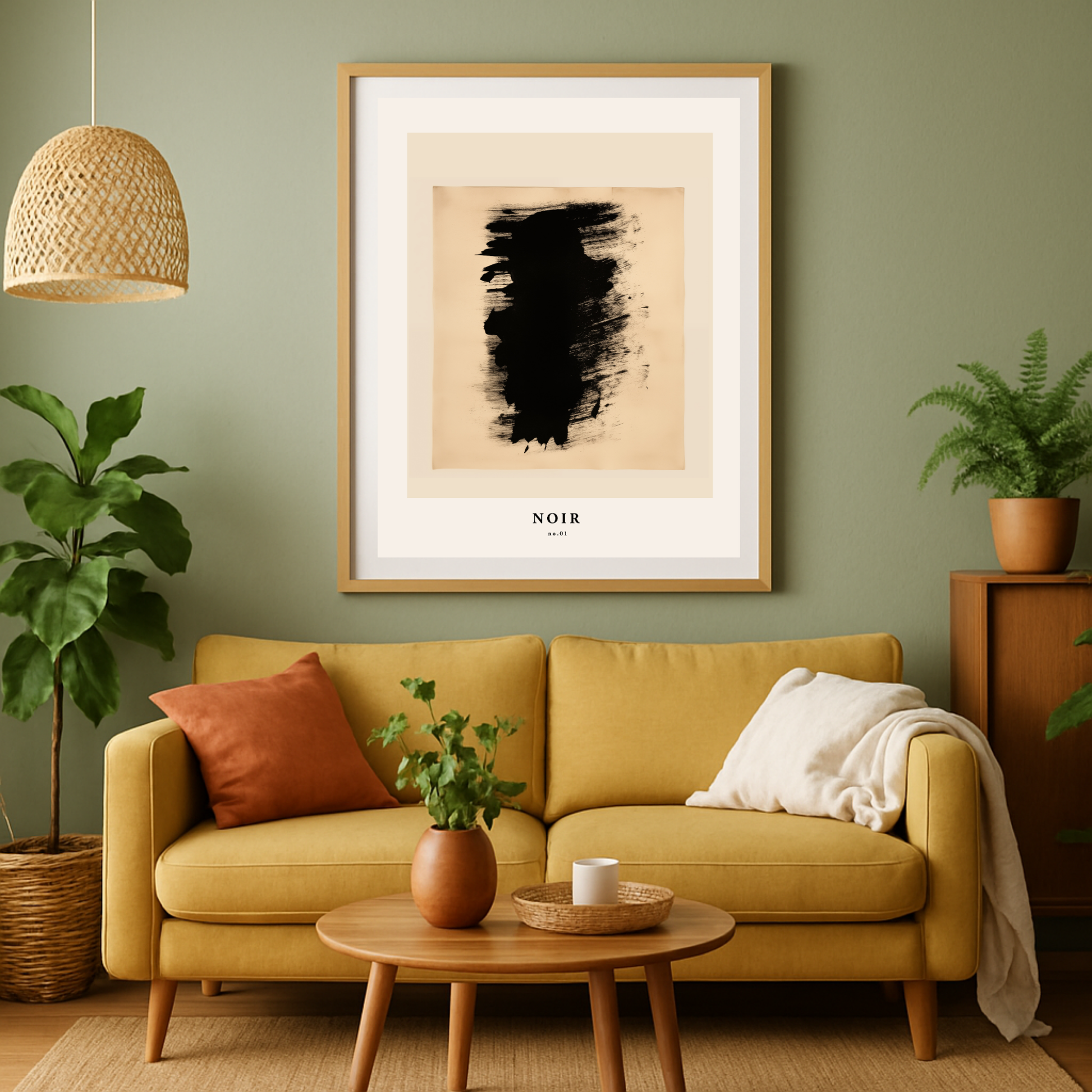 Monochrome Abstract Ink Splash Art Print