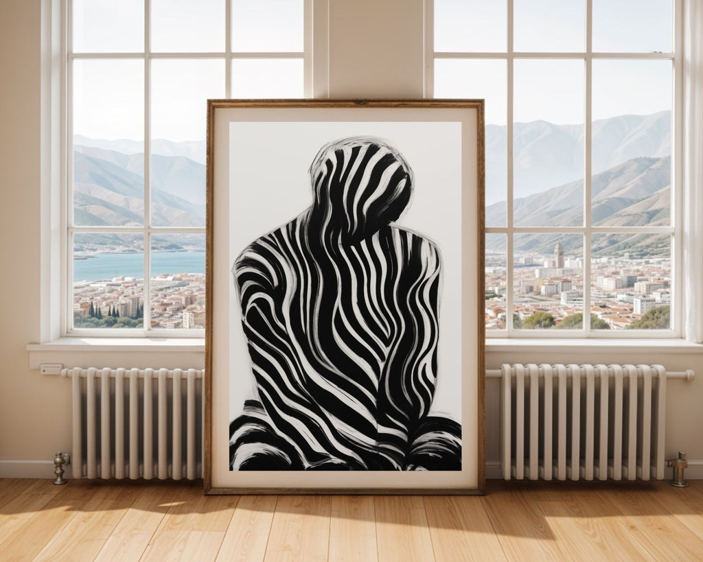 Monochrome Abstract Silhouette Art Print