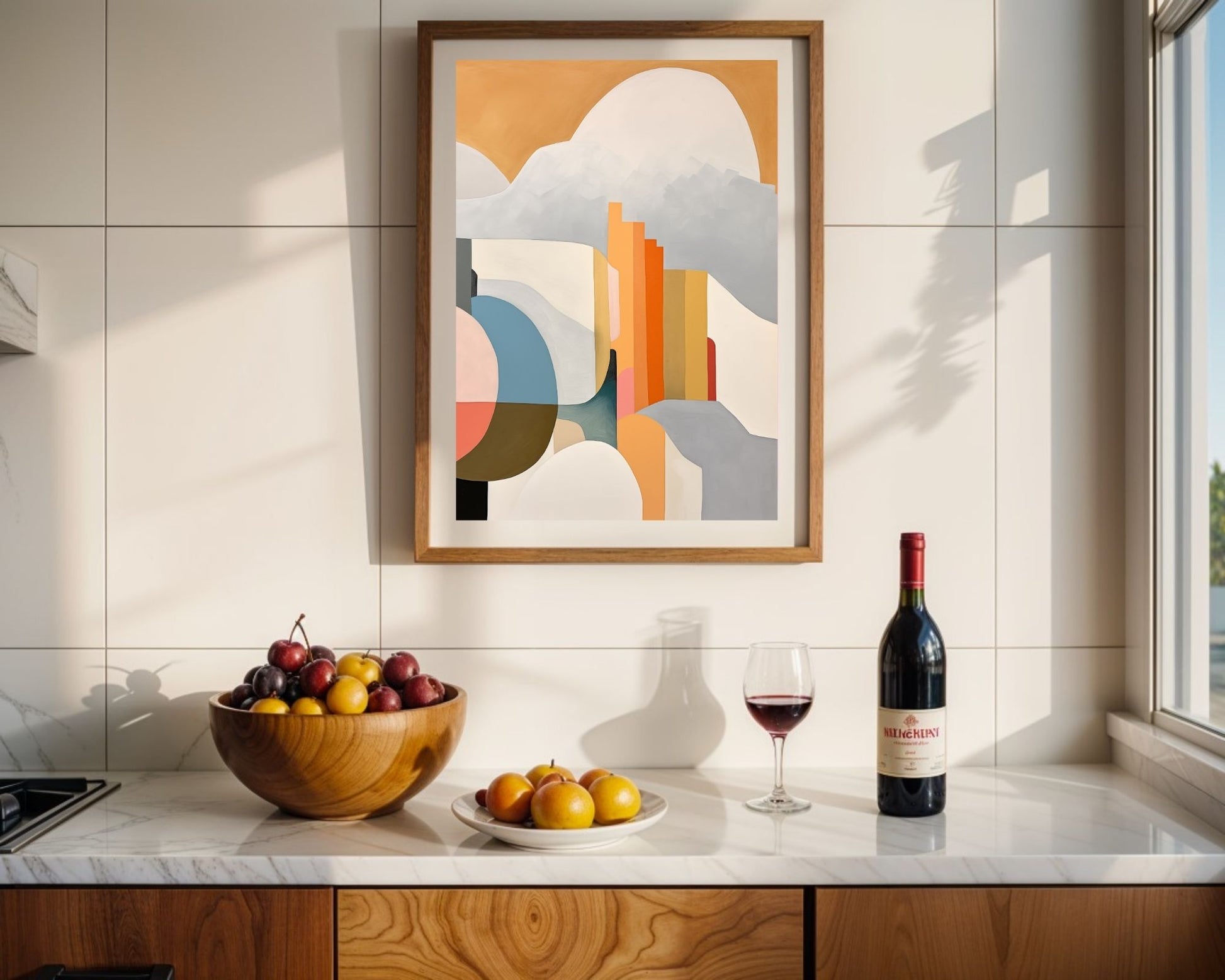 Abstract Earth Tones Geometric Art Print