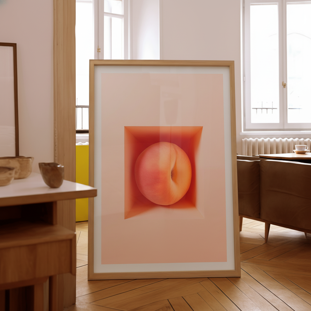 Peach and Coral Geometric Art Print