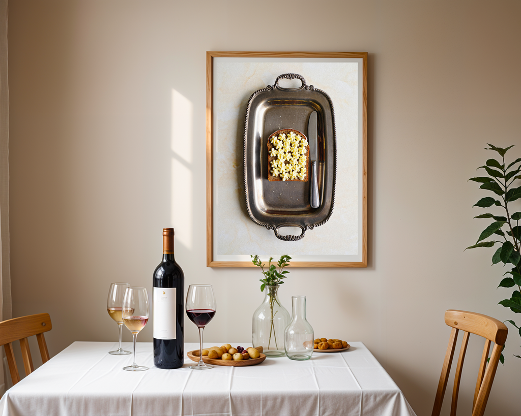 Charming Butter Star Toast Poster - Elegant Breakfast Art Print