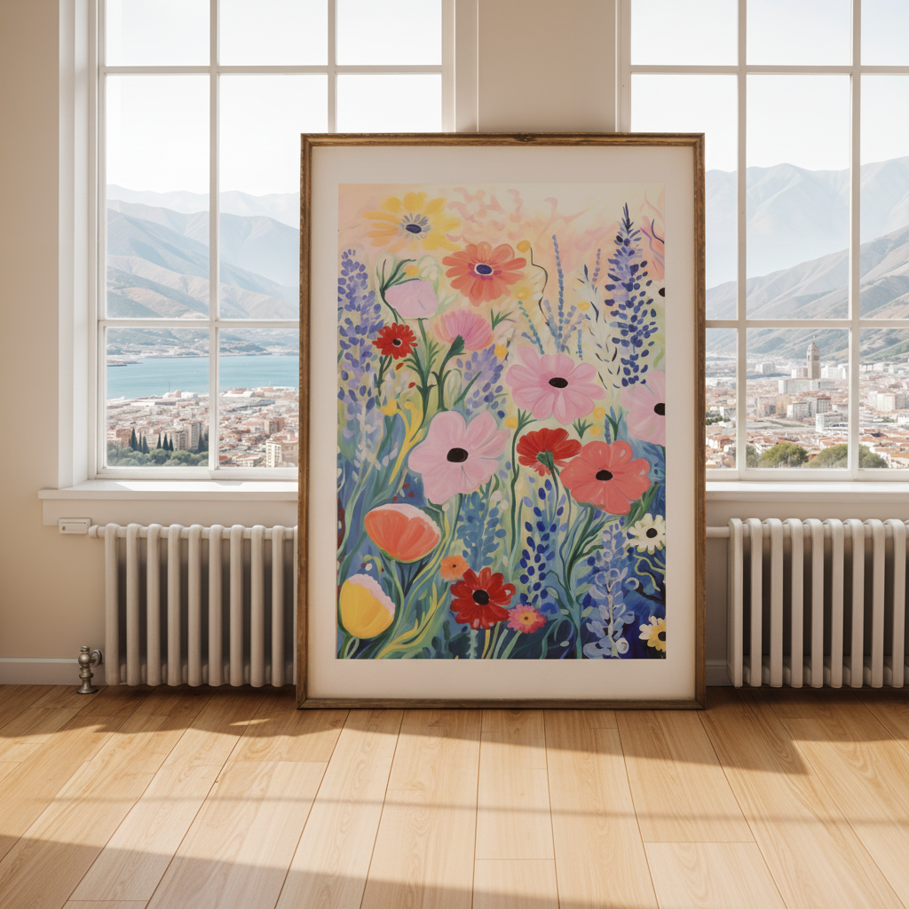 Vibrant Floral Garden Abstract Art Print