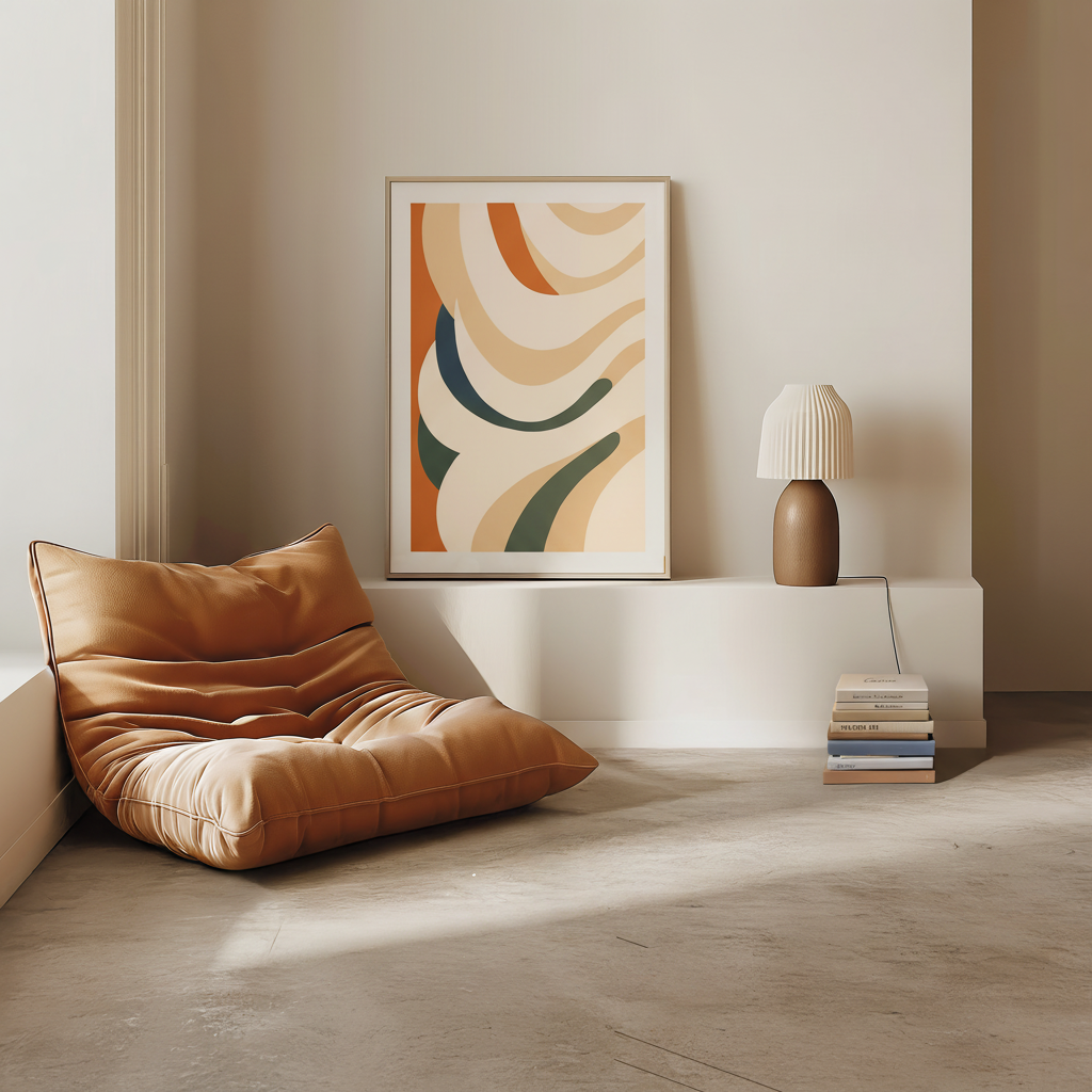 Abstract Earth Tones Wave Art Print