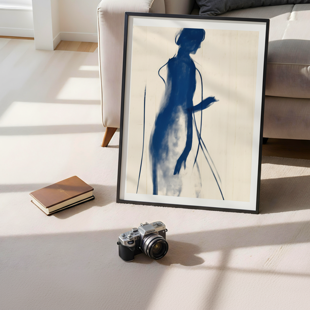 Abstract Blue Silhouette Art Print